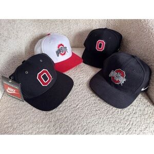Vintage 90s Nike Ohio State Buckeyes Snapback Hats Lot of 4 Deadstock Y2K NCAA